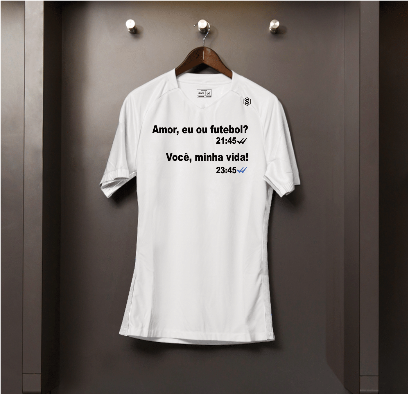 Camisa algodão Amor eu ou futebol zap
