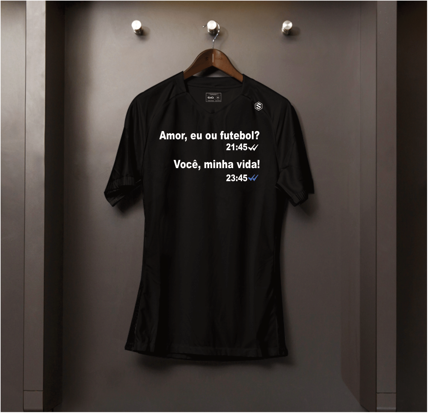 Camisa algodão Amor eu ou futebol zap