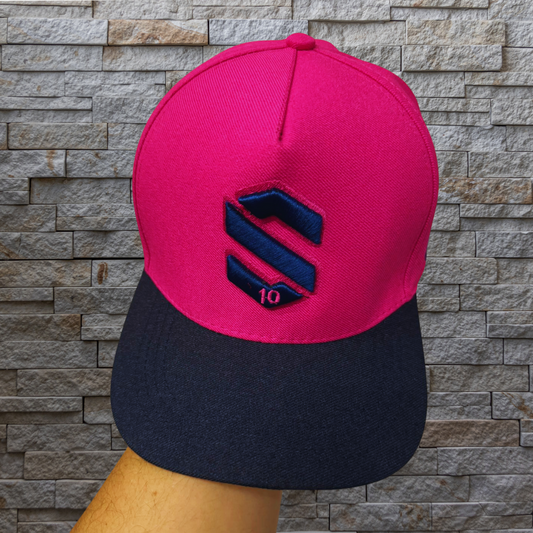 Boné Americano Logo S Grande bordada Cor:Pink/Marinho